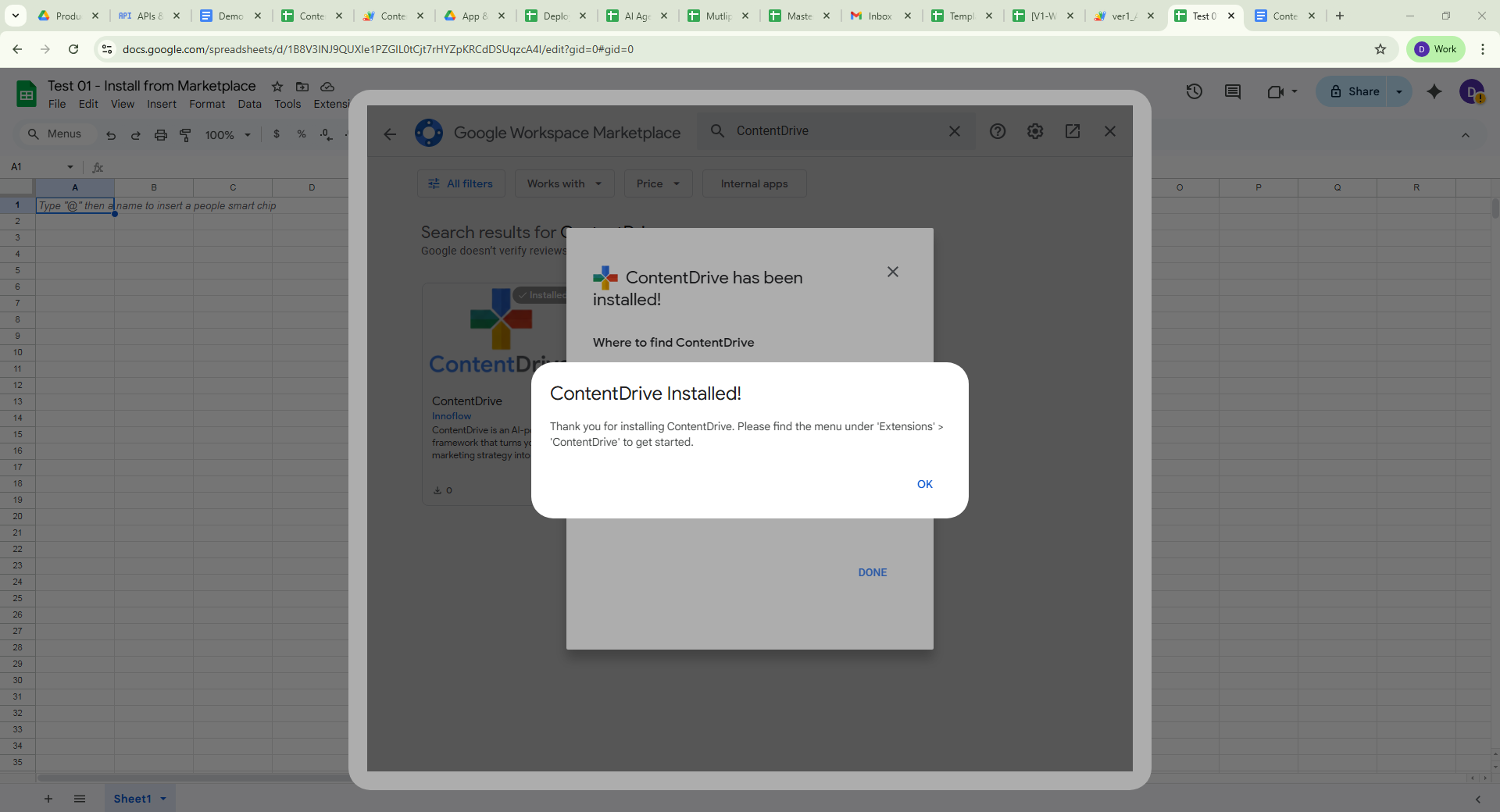 Initial setup menu